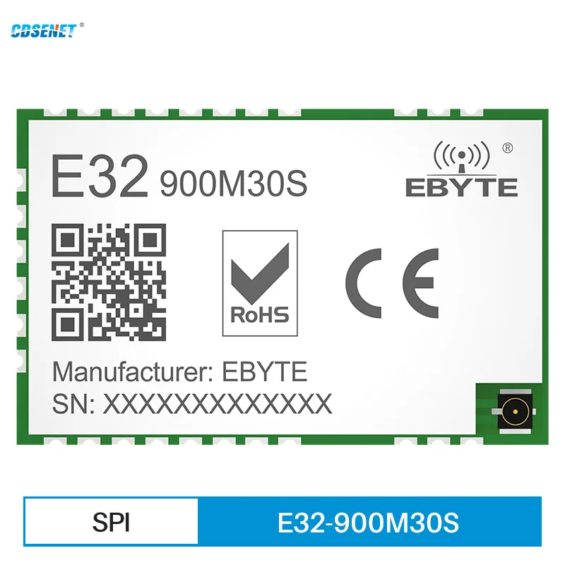 

SX1276 868MHz 915MHz E32-900M30S LoRa Spread Spectrum Module ISM IPEX/Stamp Hole SPI 30dBm 10km SMD Low Power Consumption IoT