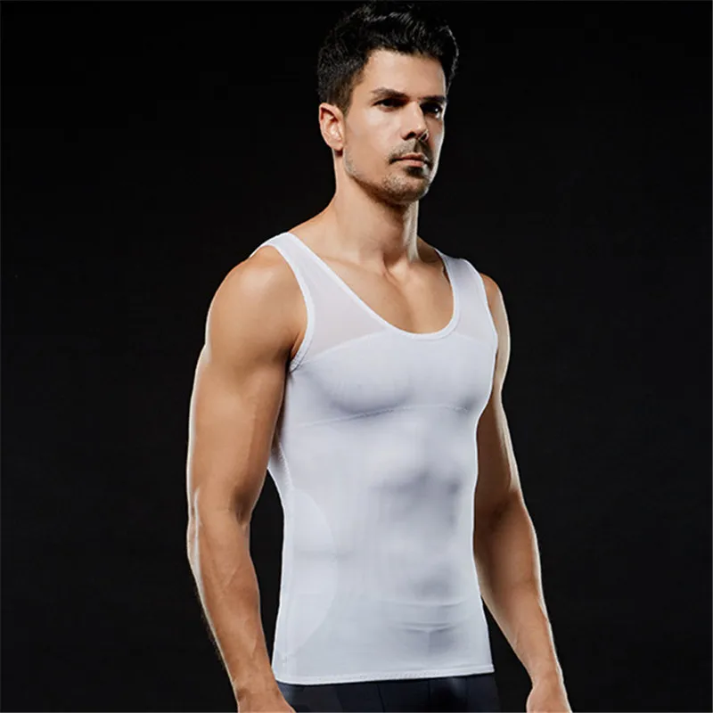 Контроль груди Мужская корректирующая Футболка мужская гинекомастия