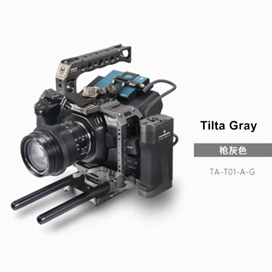 Tilta Gray Tilta BMPCC 4 к 6 к клетка для камеры TA-T01-A-G Полная Клетка SSD накопитель держатель Верхняя ручка Боковая ручка для BlackMagic BMPCC4K 6 к - Цвет: Tilta Gray