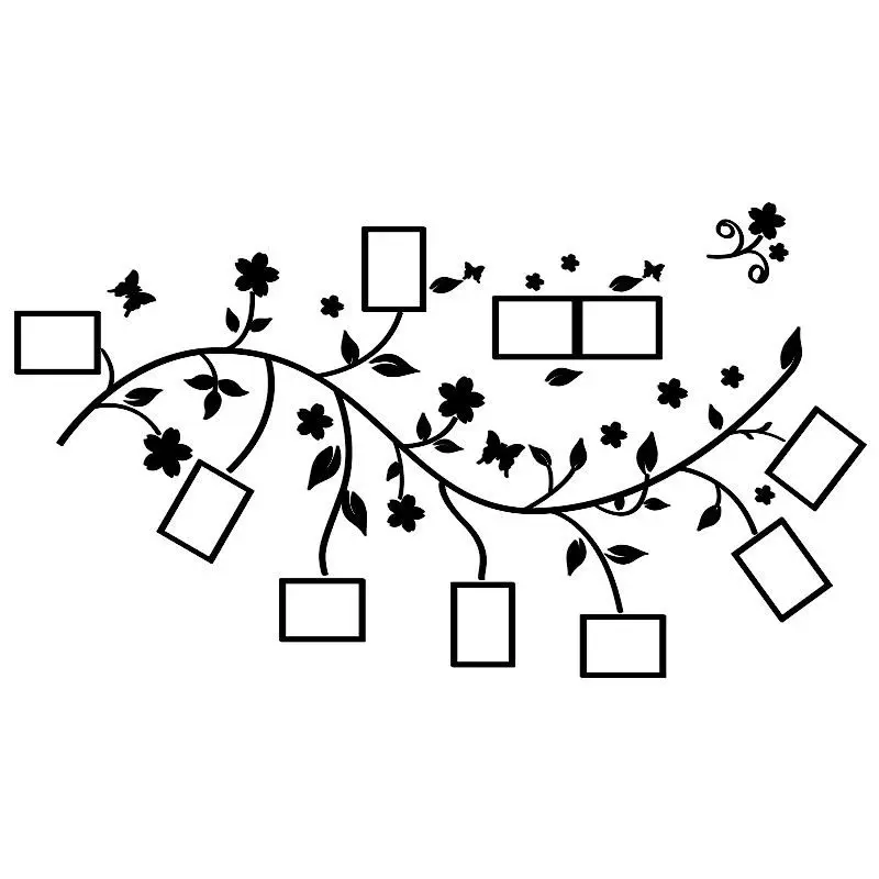 Красный зеленый черный 3D DIY фото ветка дерева ПВХ наклейки на стену/клейкие