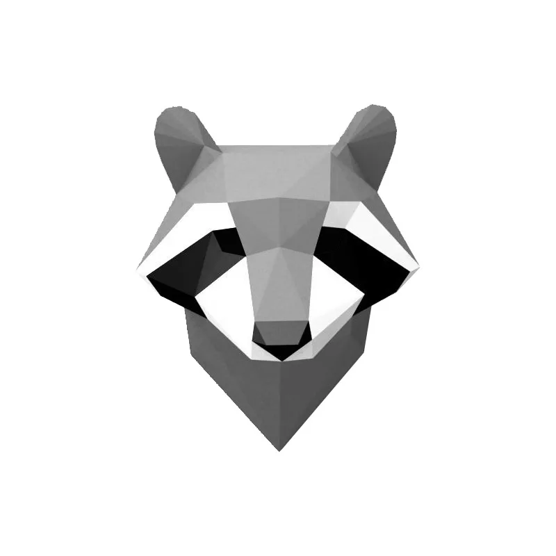 As picture 3D енот животных бумажная модель стены искусства скульптура игрушка для декора дома гостиной Декор Бумага для творчества модель вечерние подарки - Цвет: As picture