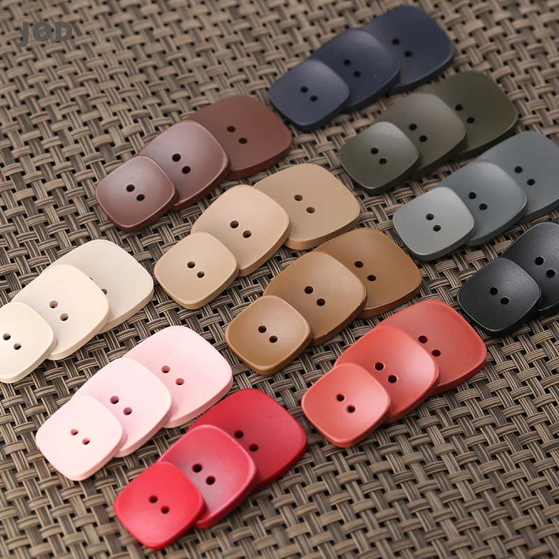 6pcs 2 Holes Square Buttons For Clothing Coat Craft Plastic Sewing Resin Button Baby kids Suit Garments 20mm 25mm Needlework JOD