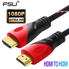 FSU-Cable compatible con HDMI, Conector de malla chapado en oro, 1080P, HDMI, Digital, para ordenador de TV de 1m,3m,5m