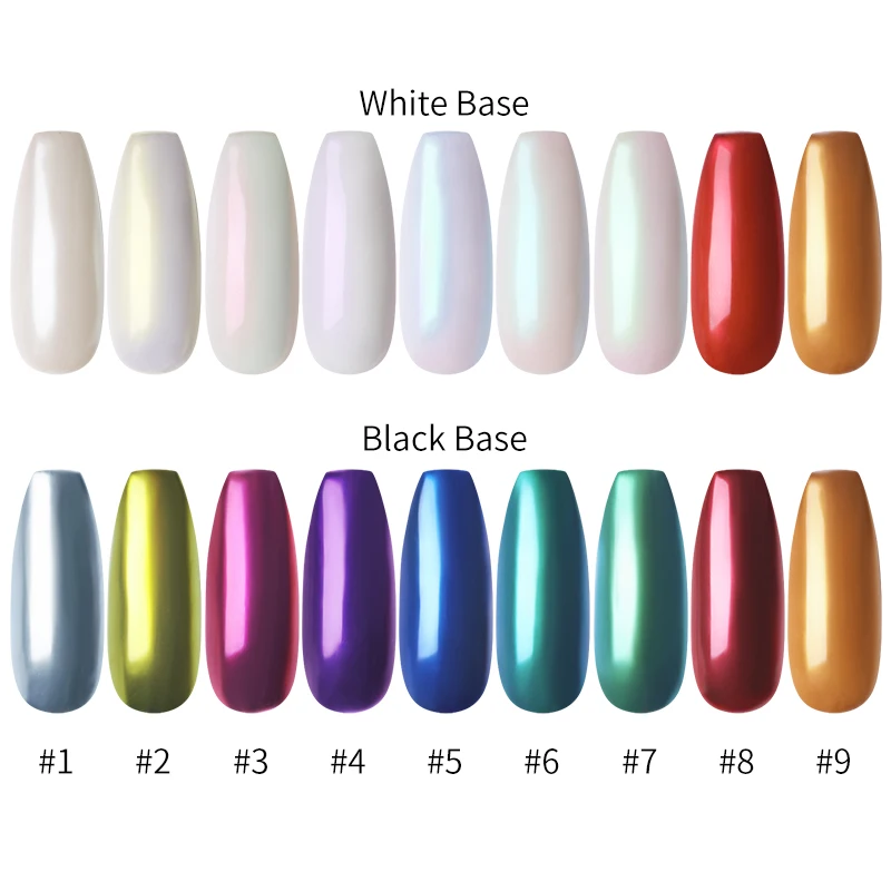 Зеркальный блестящий порошок для ногтей Auroras металлический цвет искусство