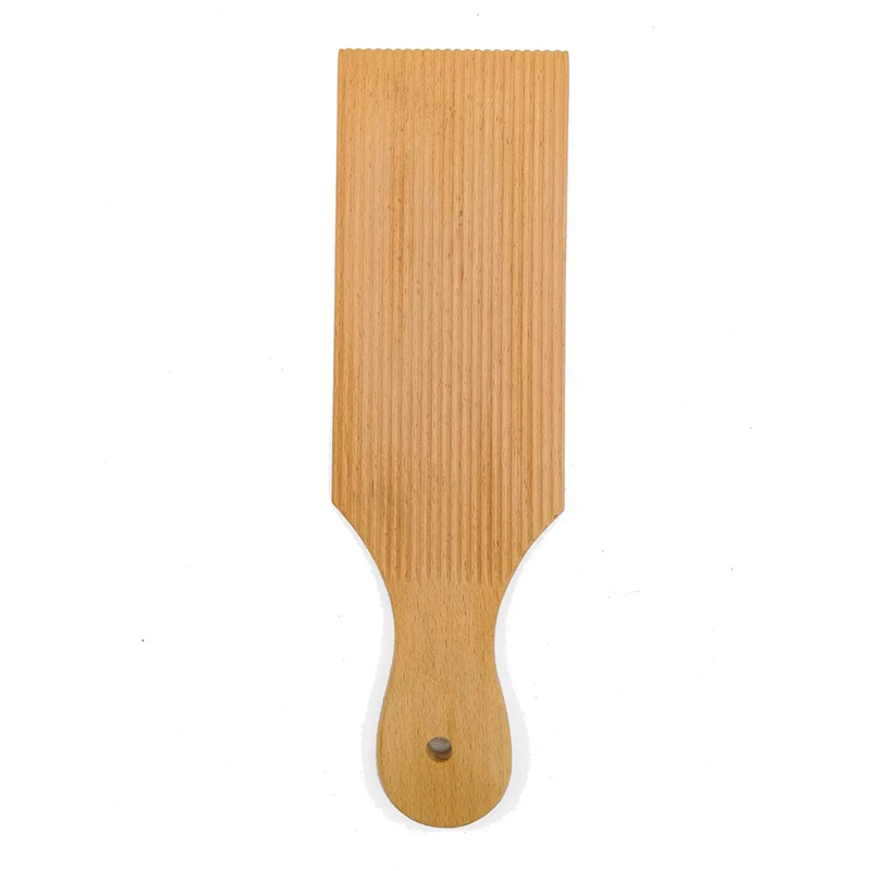 

1 Pieces Pasta Plate For Italian Dough Spiral Pasta Tool Striped Pattern Mold Kitchen Wooden Butter Table