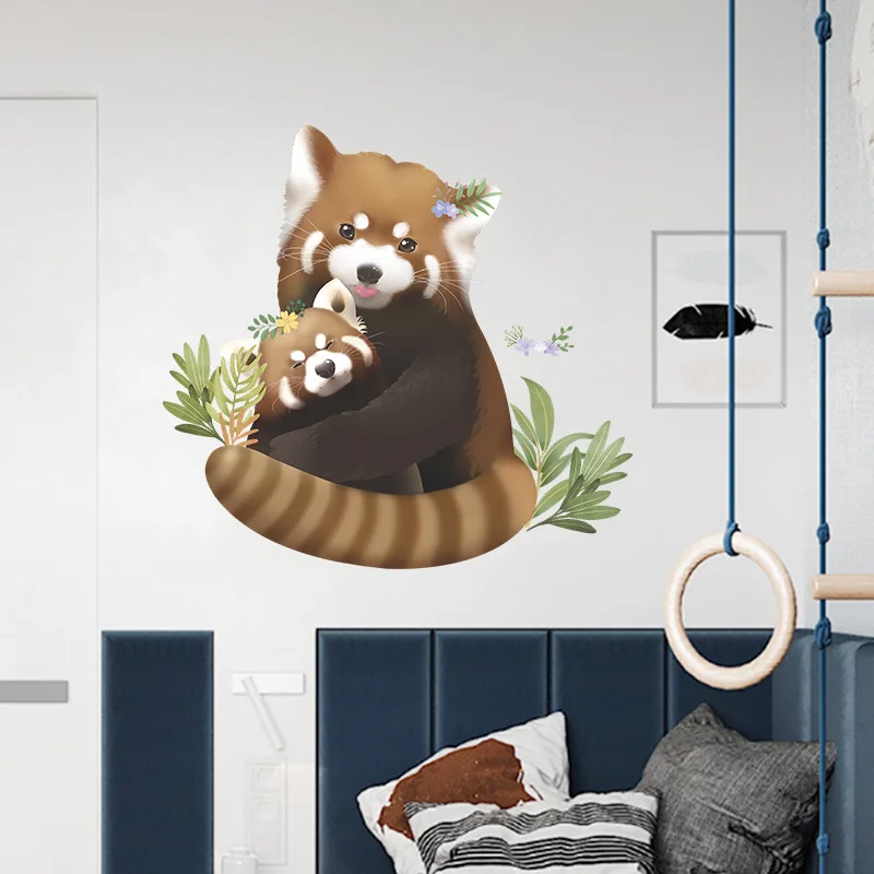 Мультяшные животные мама ребенок настенные наклейки для детской комнаты