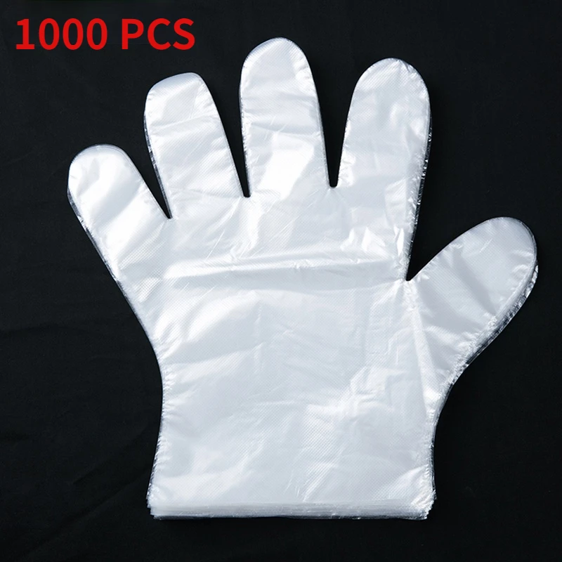 

1000 pcs Disposable Gloves One-off Plastic Gloves Restaurant BBQ Transparent Eco-friendly PE Gloves Kitchen Garden Accessories