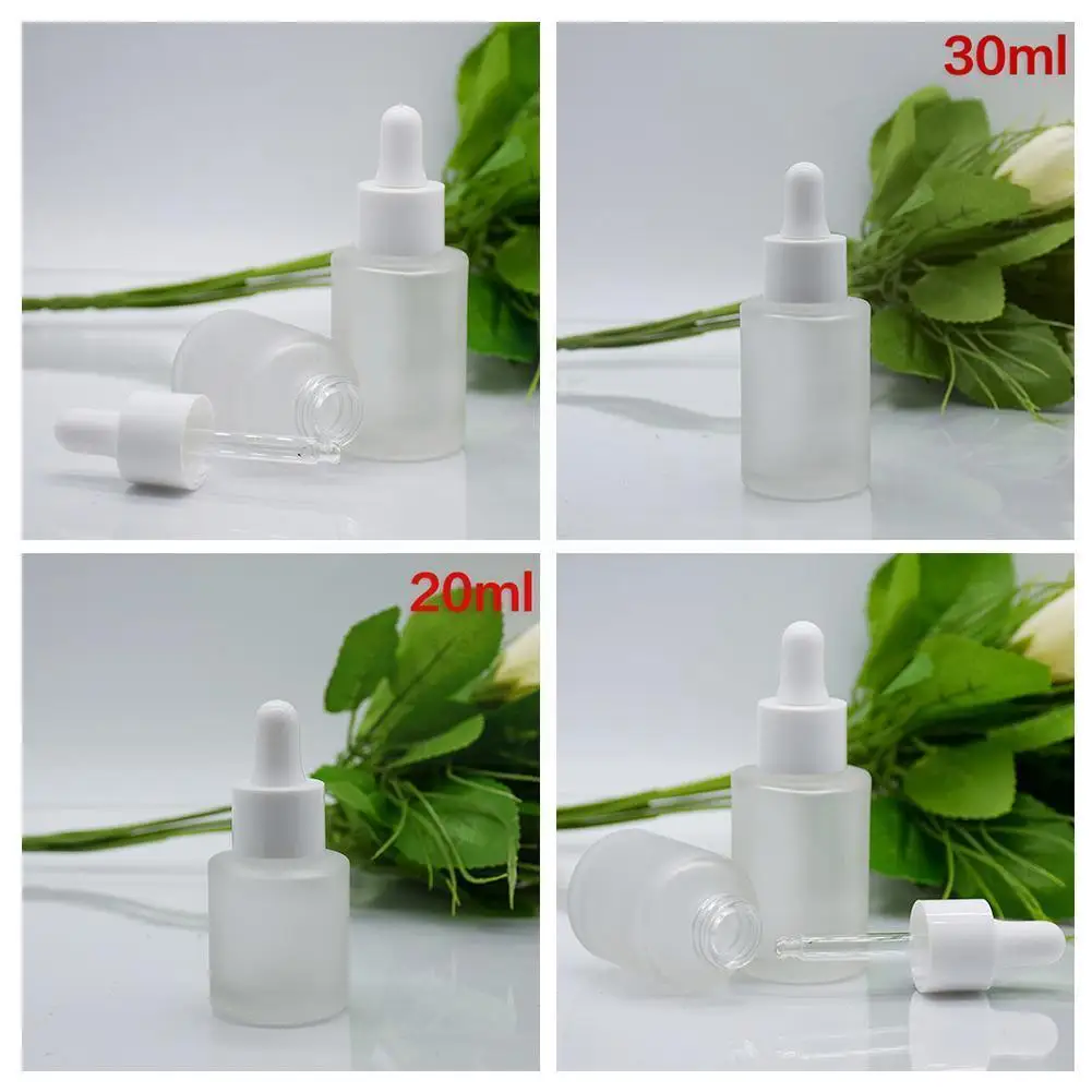 

4pcs Dropper Bottle Frosted Glass Aromatherapy Liquid Essential Bottle Bottle Container Travel Empty Oil Cosmetic Pipette U4N5