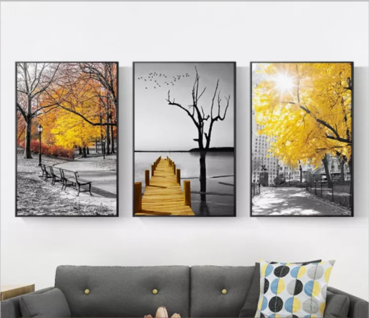 

Yellow Landscape Canvas Paintings On The Wall Posters and Prints Wall Art Balloon Bridge Modern Pictures for Living Room Decor