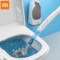 xiaomi youpin wall mounted toilet brush with cleaning tube tpr corner cleaning brush household cleaning bathroom accessories