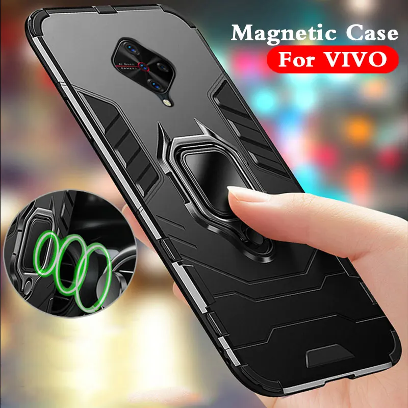 Магнитный чехол для VIVO V17 Pro Neo Nex 3 V15 V11 V11i V9 V7 Plus силиконовое кольцо Броня