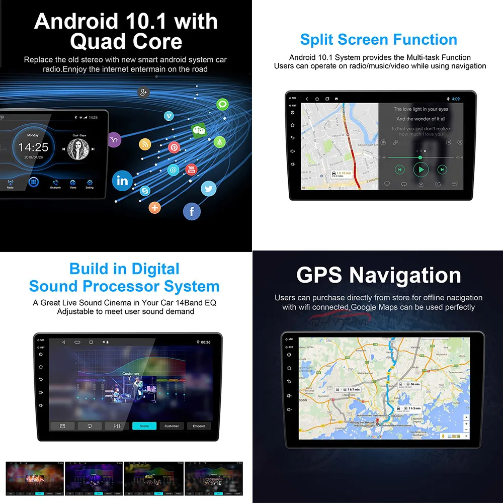 2G + 32G IPS Android 10 0 автомобильное радио 1024x600 GPS навигации Bluetooth 4 DSP RDS FM AM зеркало звено