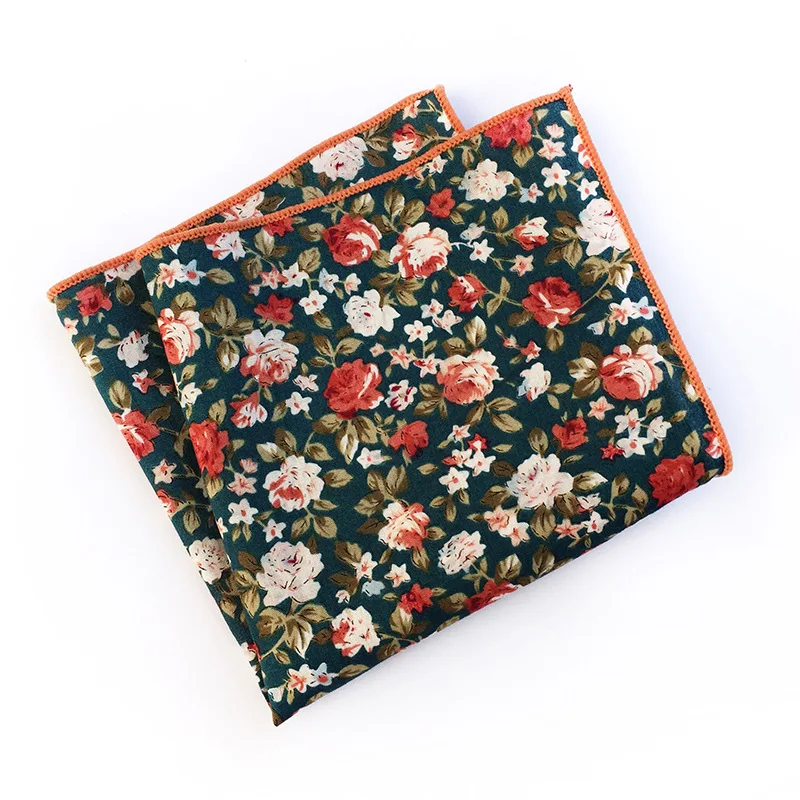 

Explosion Models Large Flower Printed Cotton Pocket Towel Business Suit Casual Fashion Wild Decorative High Quality Square Scarf