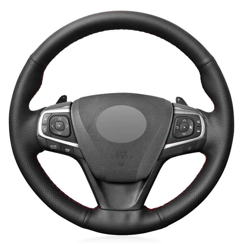 Черный ПУ Искусственная Кожа DIY Чехол рулевого колеса автомобиля для Toyota Camry 2015 2017