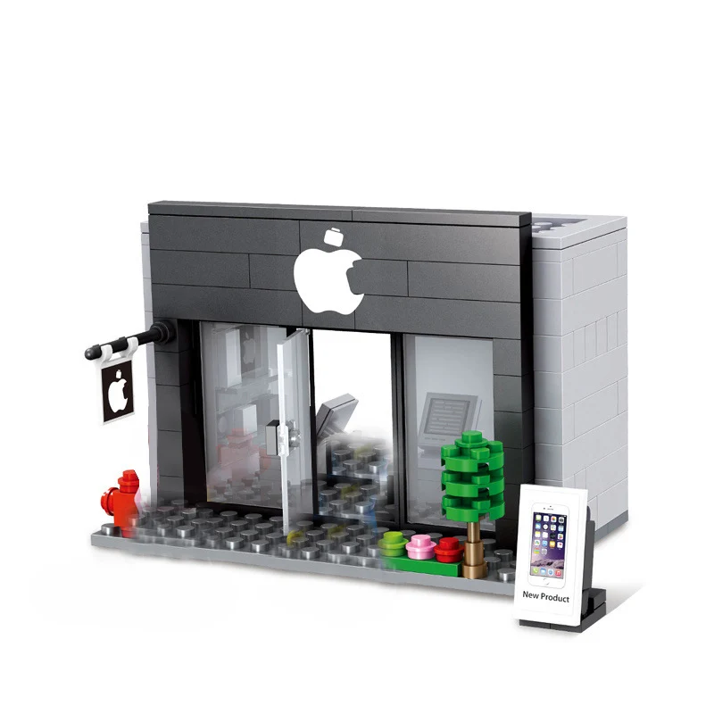 Розничный магазин совместимый с архитектурой миниатюрный город вид на улицу