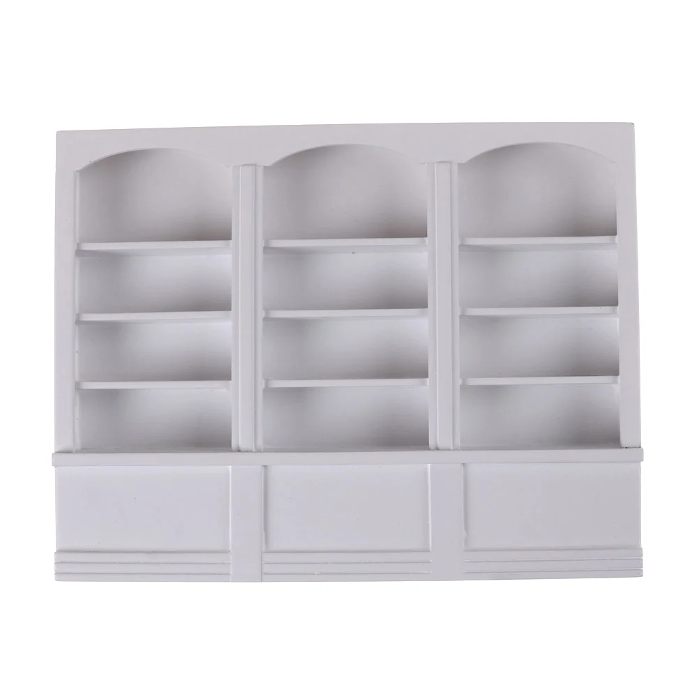 

L22.7x W2.9x H17.6cm bookcase 1/12 Dollhouse Miniature Furniture Multifunction Wood Cabinet Bookcase 2 colors 1 pc