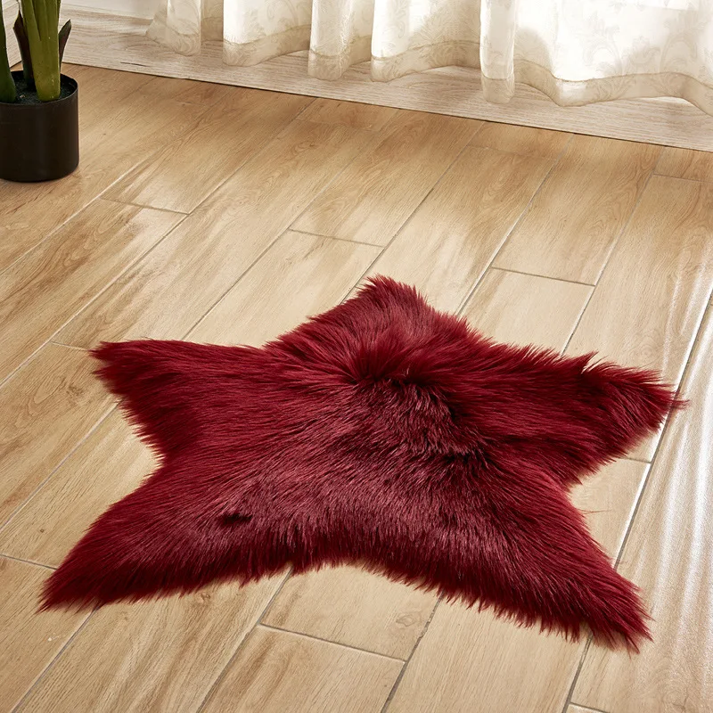 faux fur carpet long plush shaggy fluffy star shape carpets long hair area rugs bedroom living room white pink floor mat free global shipping