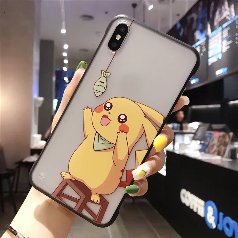 Borderless Cartoon Phone Case for iPhone X XS XR XSMax 8 7 6 6S PluS Transparent Acrylic Drop Protection Back Cover |