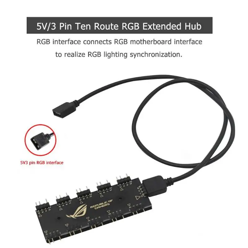 Цветная (RGB) синхронизации концентратор с разъемом 12V для 4Pin 5v 3pin малышей от 1 до 10