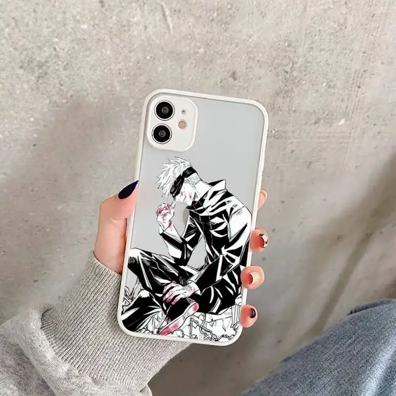 

Jujutsu Kaisen Phone Case For iPhone 12 11 Mini Pro XR XS Max 7 8 Plus X Matte transparent White Cover