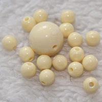 beige white color round resin 6mm30mm loose beads wholesale lot for diy crafts jewelry making