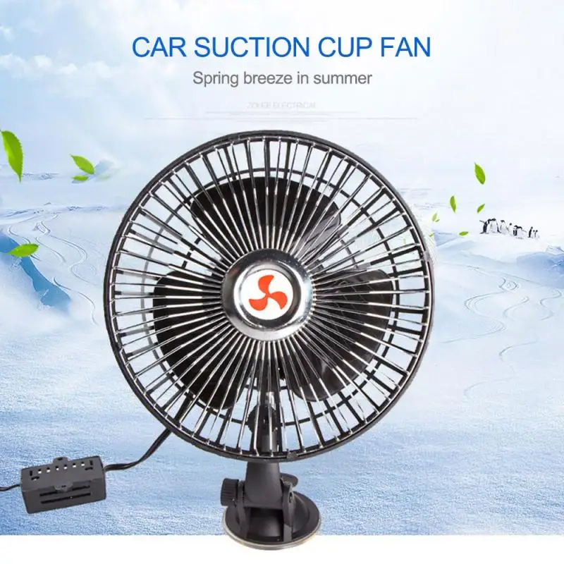 

12V/24V Car Sucker Fan Summer Cooling Dashboard Oscillating Suction Cup Fan 360 Rotating Car Truck Home Air Cooling Sucker Fan