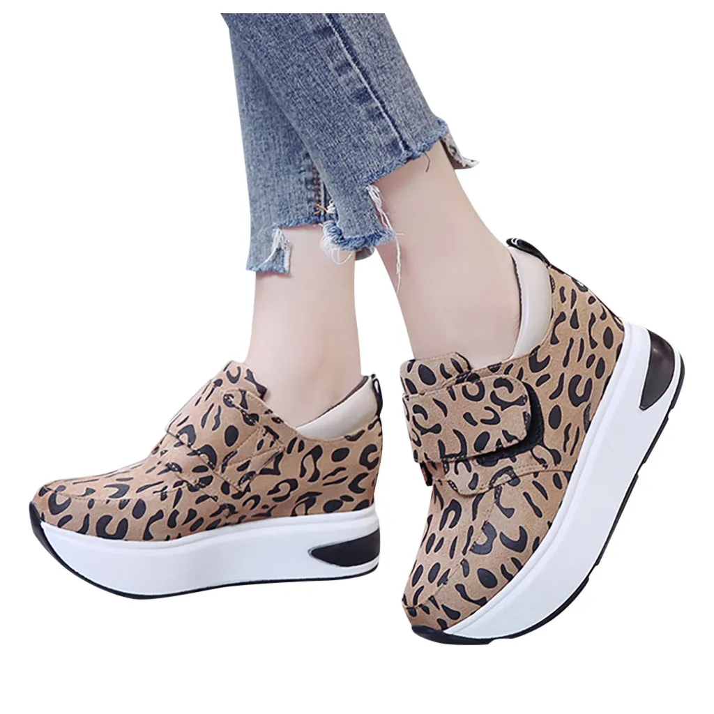 Женские повседневные туфли SAGACE с увеличенной воздушной подушкой леопардовым