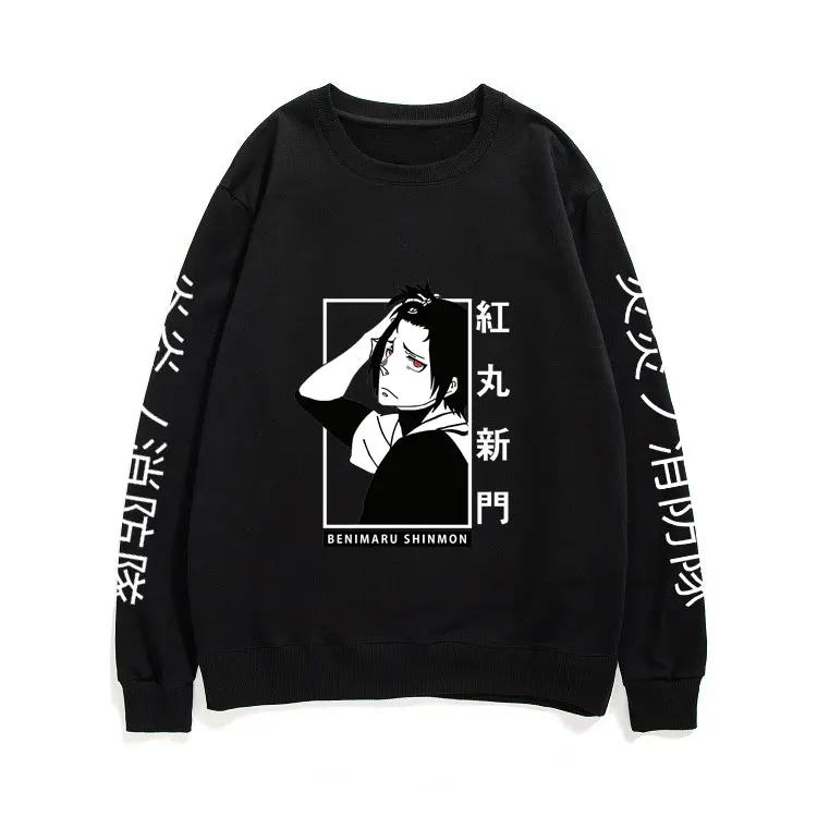 

Anime Fire Force Sportswear Shinmon Benimaru Print Sweatshirt Manga Fire Brigade of Flames Pullover Men Women Unisex Cotton Tops