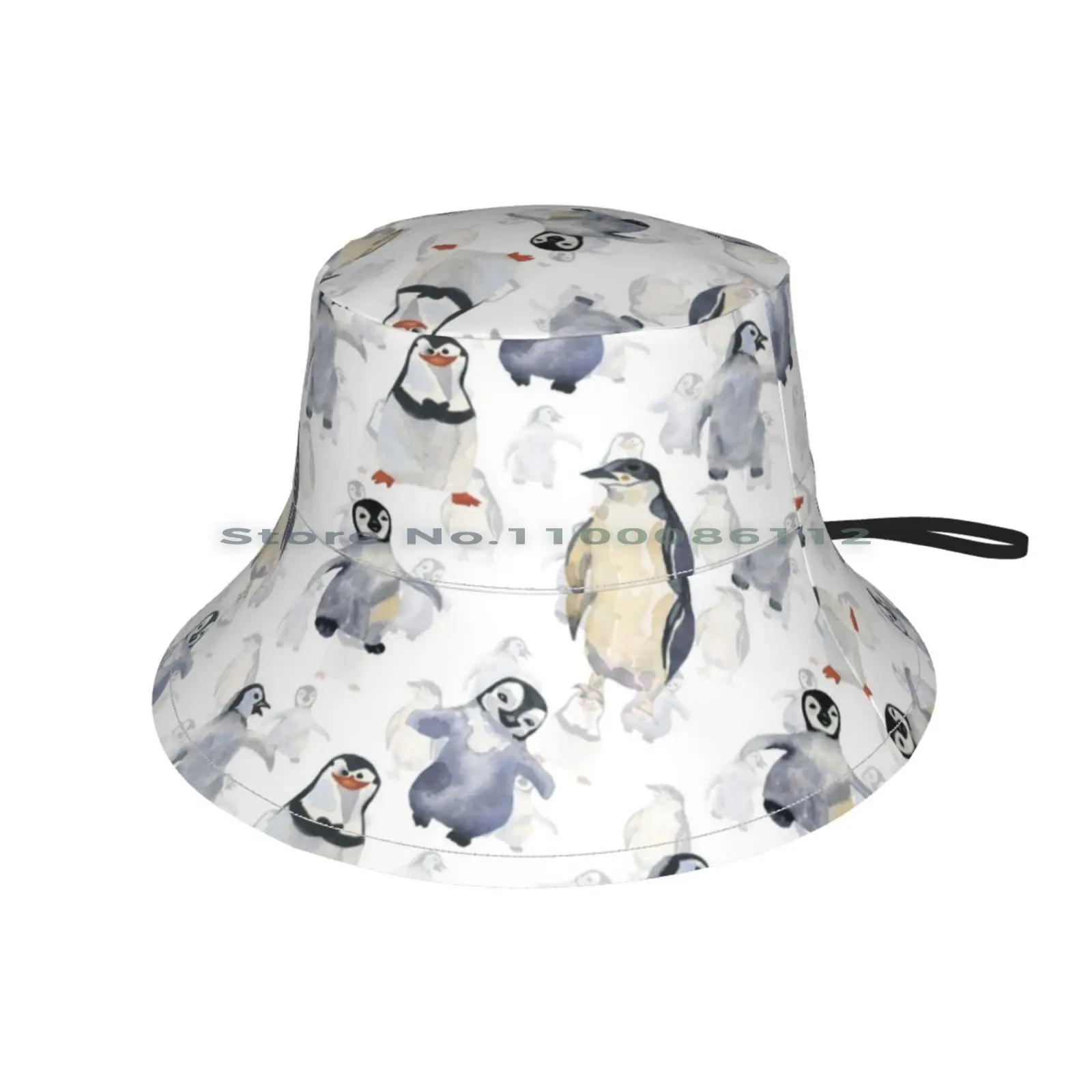 Панама с забавными пингвинами Солнцезащитная шапка акварельным узором милыми