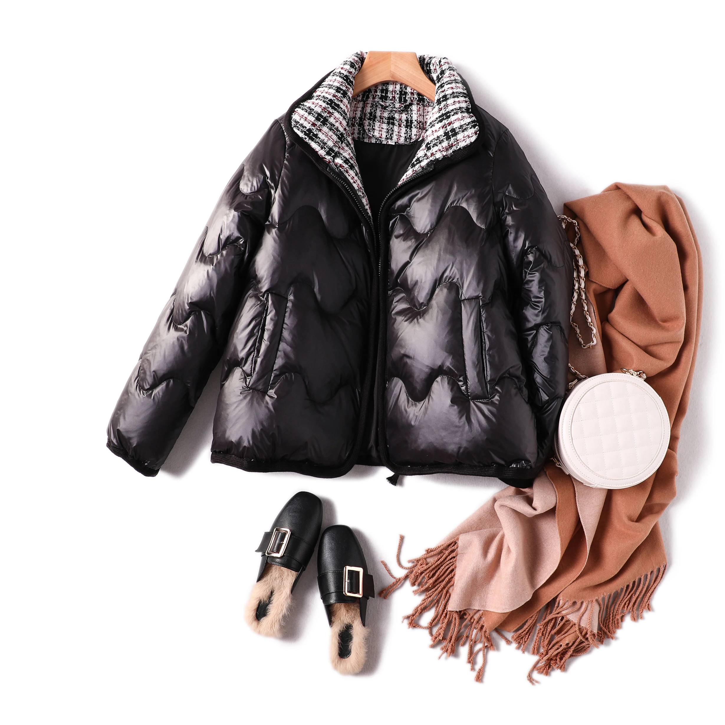 

Wide-waisted Coat Warm Winter Jacket 90% White Duck Down Zipper Abrigos Mujer Invierno 2021 Women Jackets