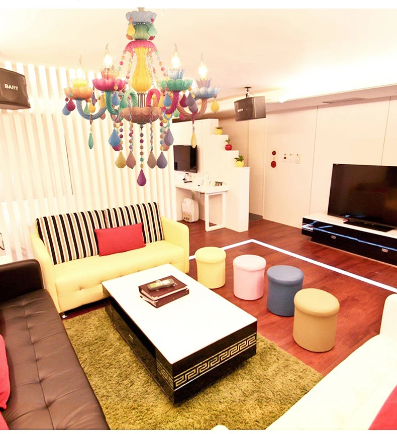 Хрустальная люстра для детской комнаты в виде макарон лампа дома девочек стиле
