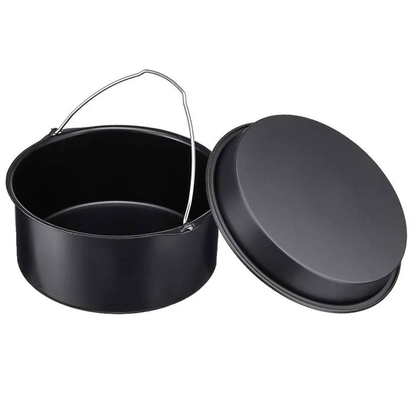 

Air Fryer Accessories 8 Inch Cake Barrel Pizza Pan Fit for All 3.2QT - 5.8 QT Standard Deep Fryers Non-Stick Backing