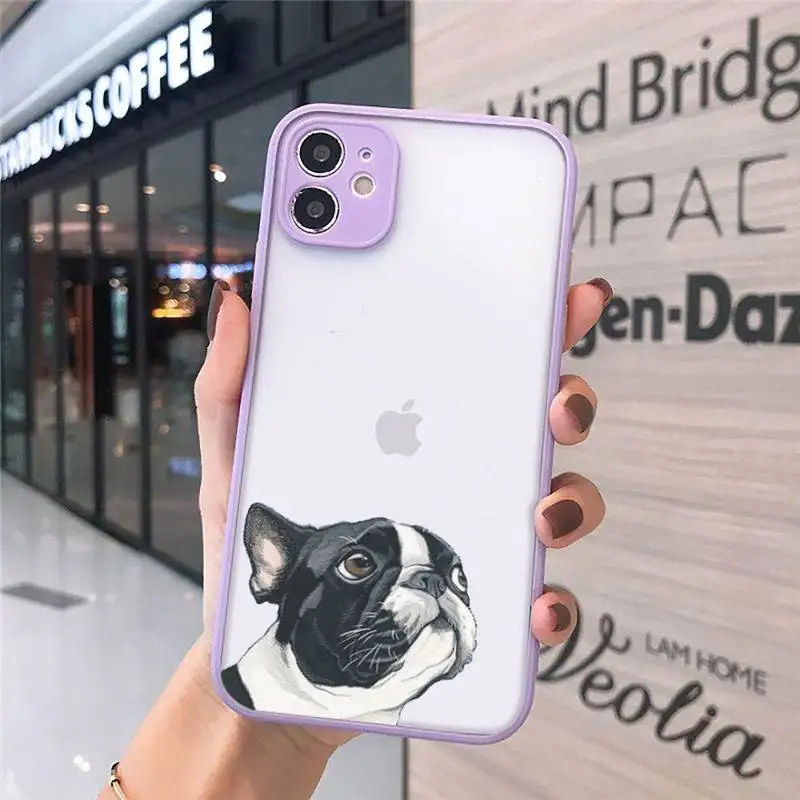 

Dog French Bulldog Phone Case matte transparent For iphone 7 8 11 12 plus mini x xs xr pro max cover