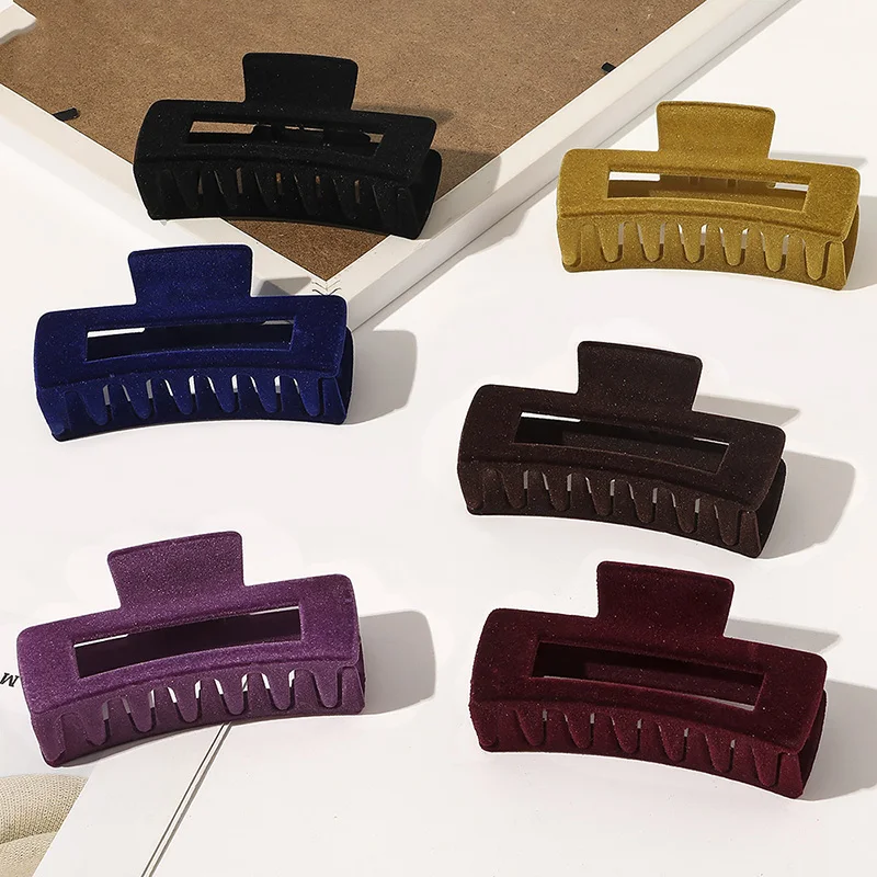 

New Acrylic Marble Print Large Hair Claws Clip Acetate Rectangle Hair Crab Clamp Geometric Barrettes Ponytail Hair Accessories