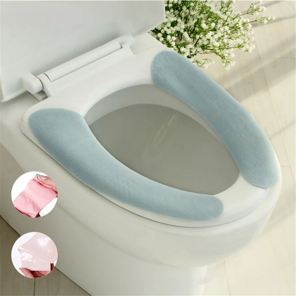 Toilet mat Bathroom Seat Closestool Washable Soft Warmer Mat Cover Pad Cushion Winter warm bathroom toilet seat 38 x 11CM | Дом и сад