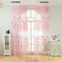 80hotfine workmanship window treatment wear resistant polyester flower pattern rod pocket sheer curtain panel for home