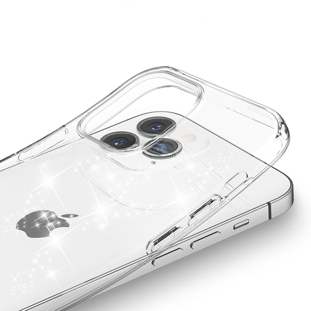 Роскошный яркий прозрачный Блестящий ударопрочный чехол для телефона iPhone 13 Pro Max