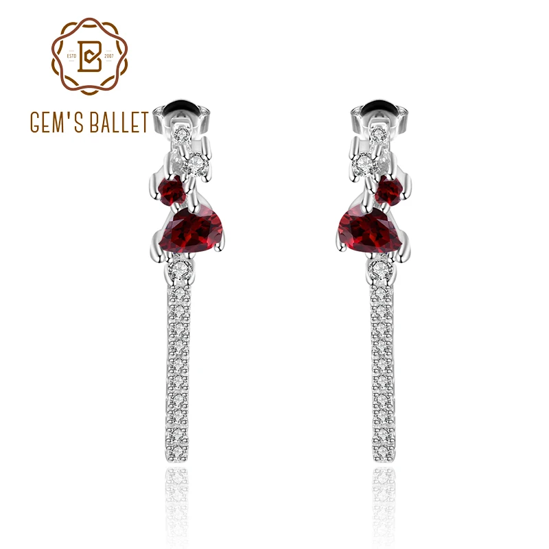 GEM'S балетные 925 пробы серебряные висячие серьги с кисточкой натуральный красный