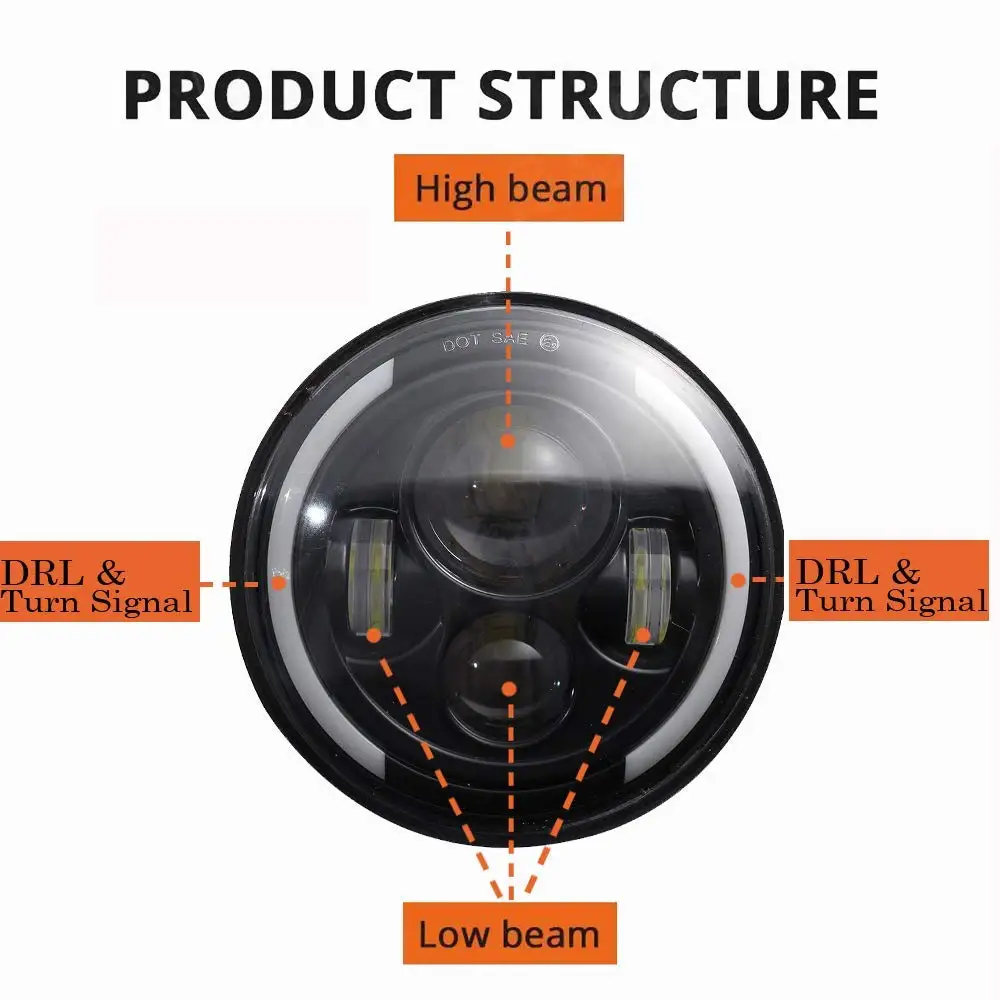 Комплект из 2 предметов 7 &quotсветодиодный фары 40 Вт высокий низкий пучок