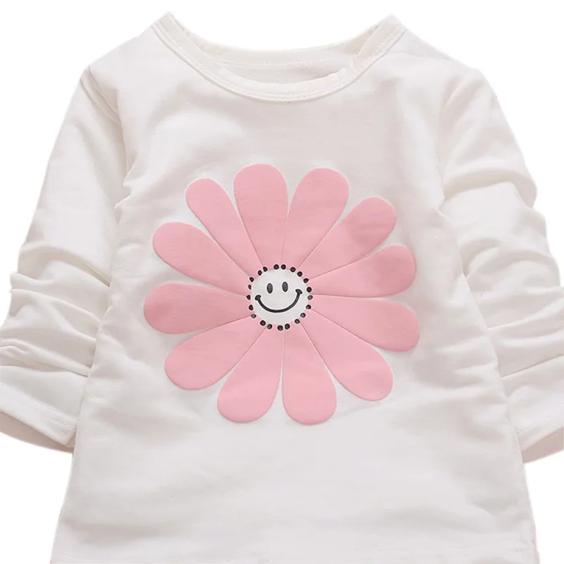 

Autumn Baby Girl Clothes Set Sunflower Cotton Suit Long Sleeve Blouse+Sweatshirt+Long Trousers Casual 3 Pcs Outfits Set