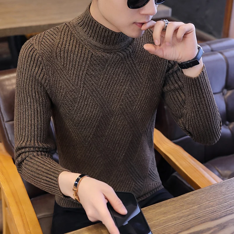Новый осенний повседневный мужской свитер с круглым вырезом Мужской пуловер