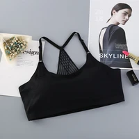 ms wrapped chest no rims seamless ice silk sexy and comfortable sports yoga tops crop hollow back design solid