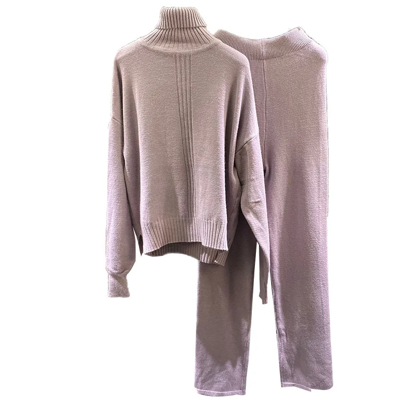

Womens Elegant Two Piece Outfit Long Sleeve Elegant sweaters Tops Wide leg pants Tracksuit