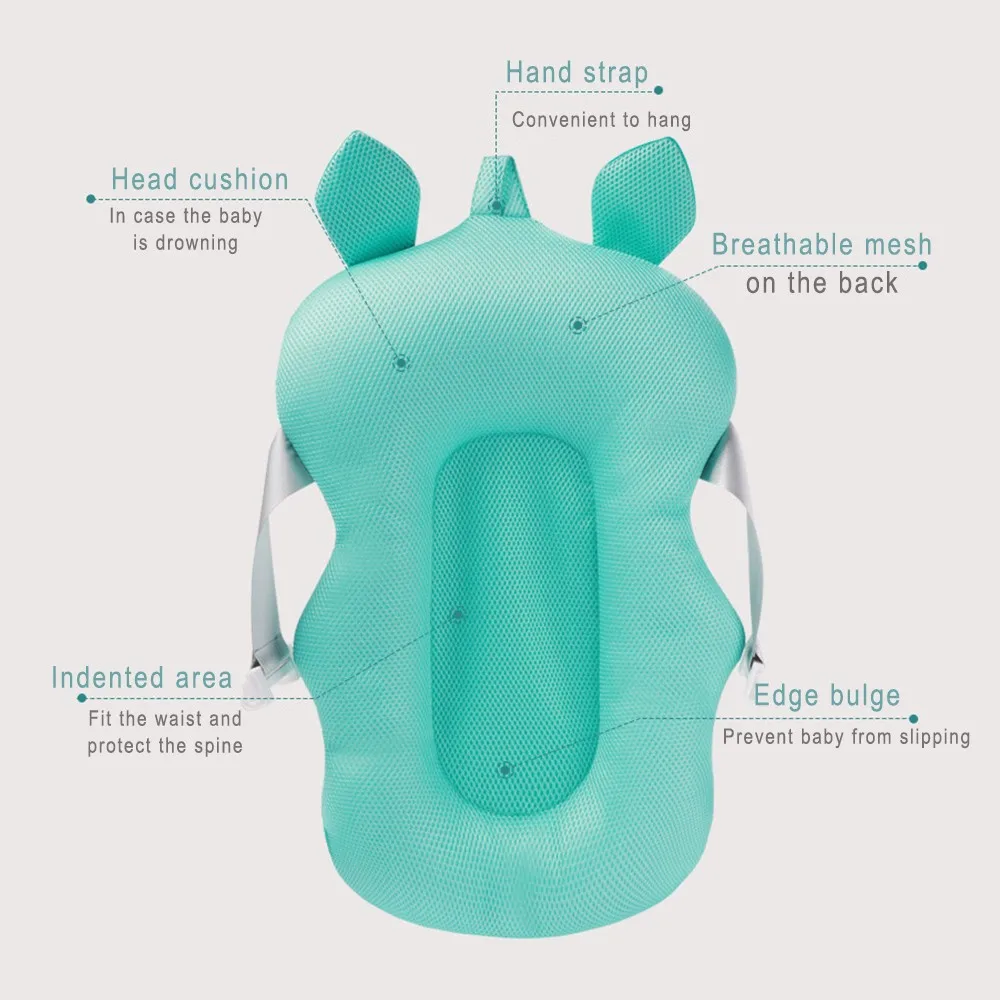 Детская ванна портативный хлопковый детский Коврик для ванны безопасная