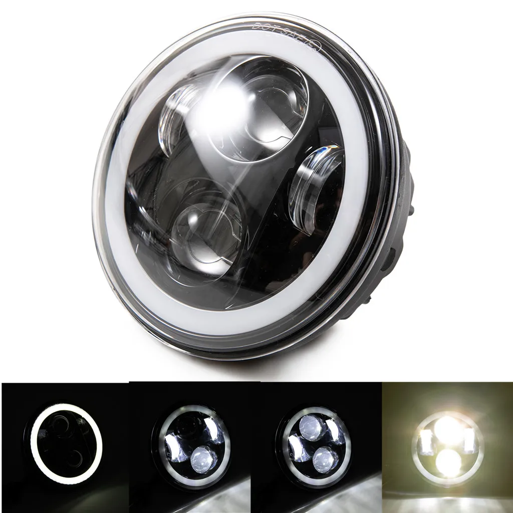 

5.75 inch Motorcycle LED Headlight Halo DRL Bulb Light for Harley Street Bob Super Wide Night Rod Softail Custom Iron 883 Dyna