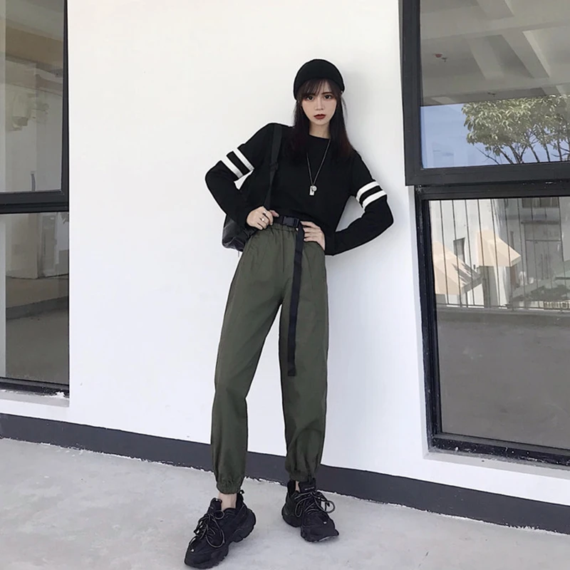 Лидер продаж уличные облегающие брюки с высокой талией в стиле хип хоп 2020 новые