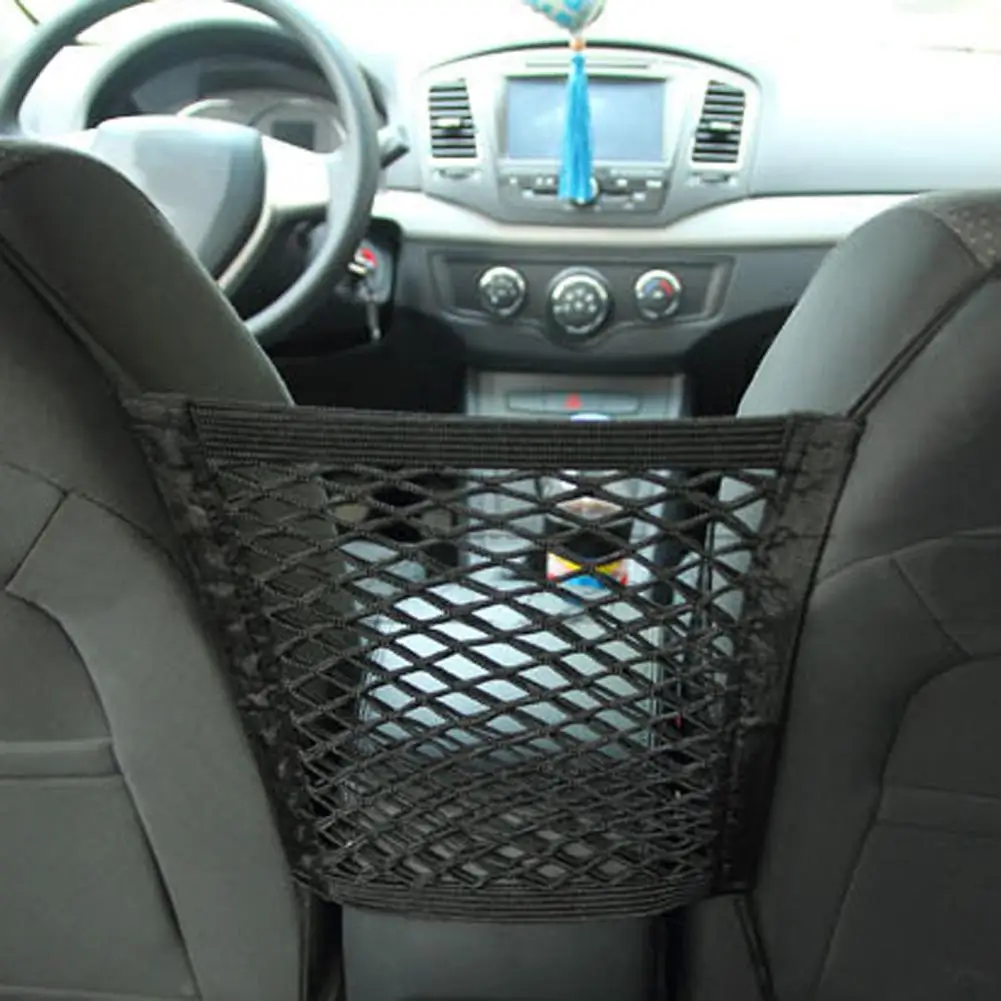 

Double Layer Pocket Car Front Seat Center Elastic Mesh Net Storage Bag Organizer