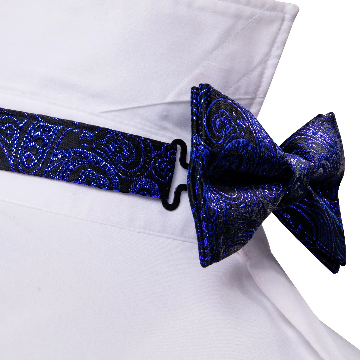 Синий галстук-бабочка пейсли шелковый галстук для свадьбы жениха предварительно