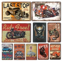 car diner metal tin sign vintage motorcycle tin poster plate wall plaque decor retro dirt bike tin sign chic garage home decor