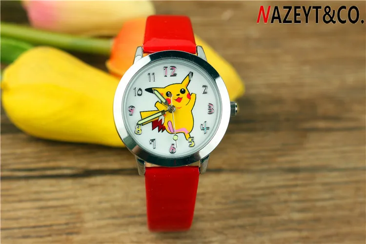 Pokemon Pikachu Teens Stainless Steel Watch Student Watches Sports Cartoon Wristwatch Luminous Pointer Quartz Belt | Дом и сад